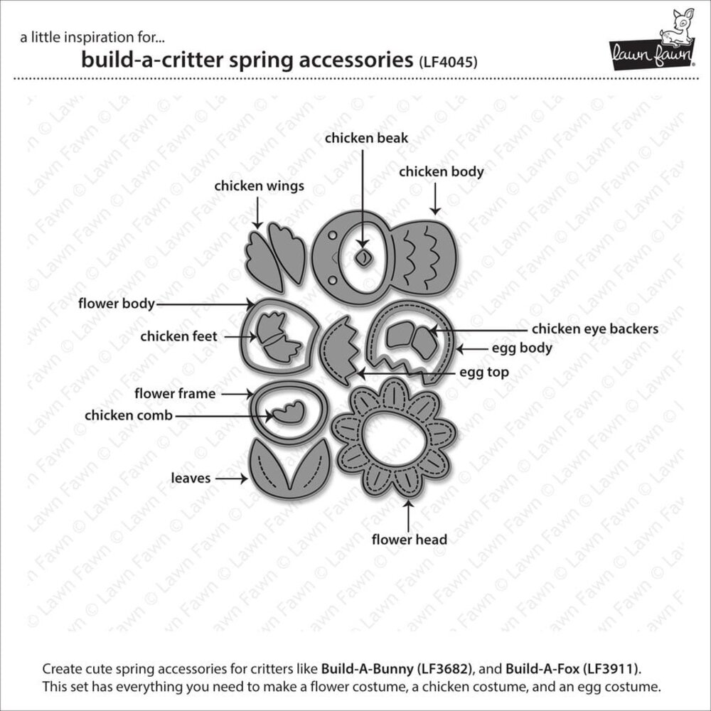 Lawn Fawn Build-A-Critter Spring Accessories Dies (LF4045)