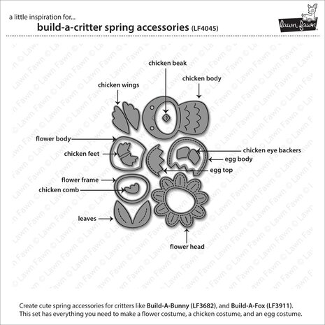 Lawn Fawn Build-A-Critter Spring Accessories Dies (LF4045)