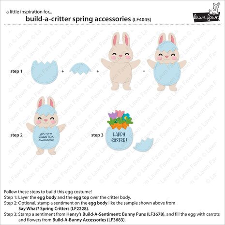 Lawn Fawn Build-A-Critter Spring Accessories Dies (LF4045)