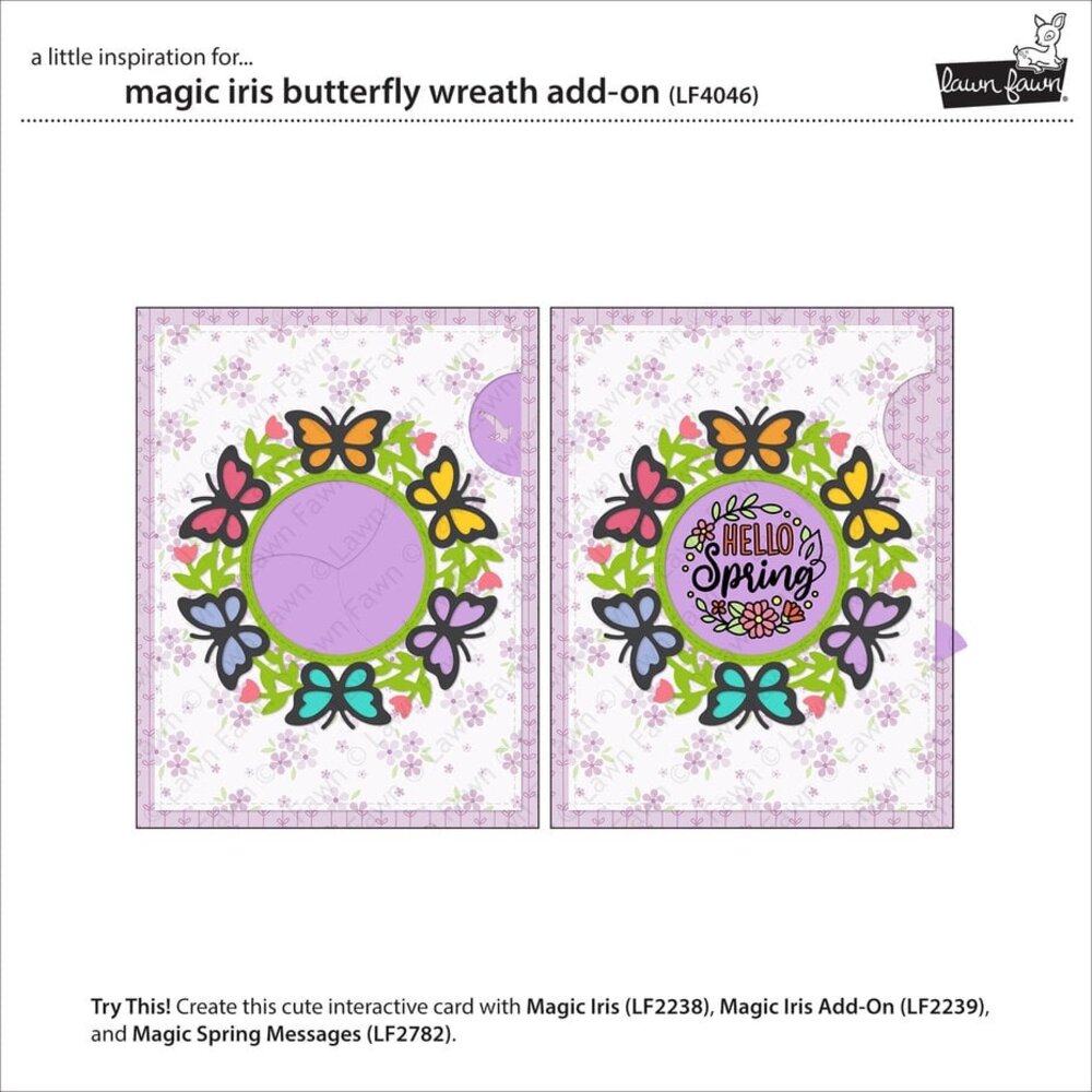 Lawn Fawn Magic Iris Butterfly Wreath Add-On Dies (LF4046)