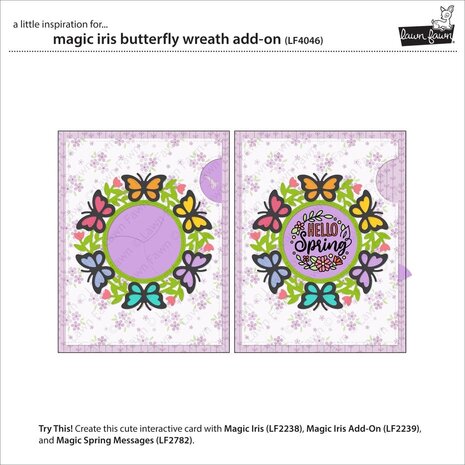 Lawn Fawn Magic Iris Butterfly Wreath Add-On Dies (LF4046)