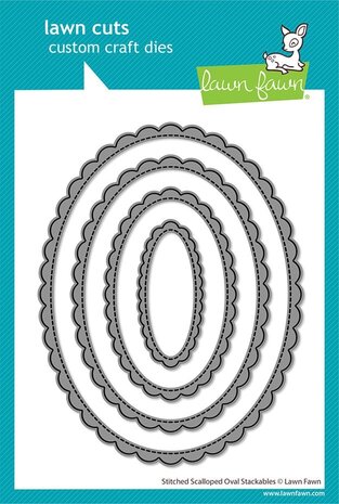 Lawn Fawn Stitched Scalloped Oval Stackables Dies (LF4050)