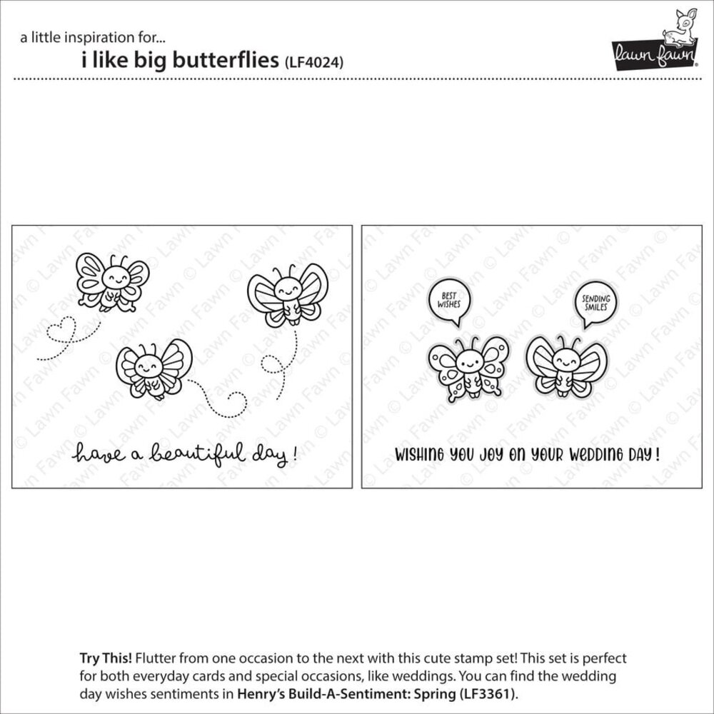 Lawn Fawn I Like Big Butterflies Clear Stamps (LF4024)