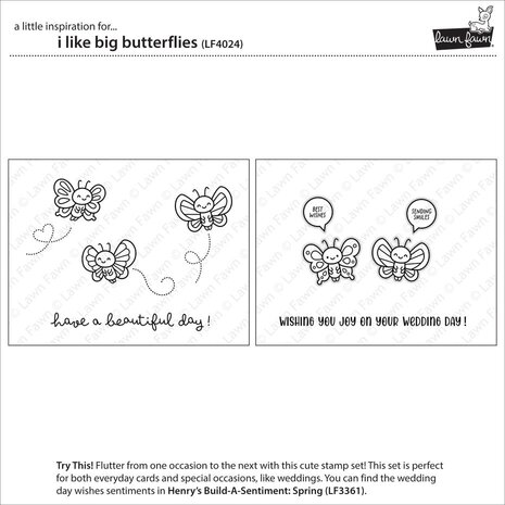 Lawn Fawn I Like Big Butterflies Clear Stamps (LF4024)