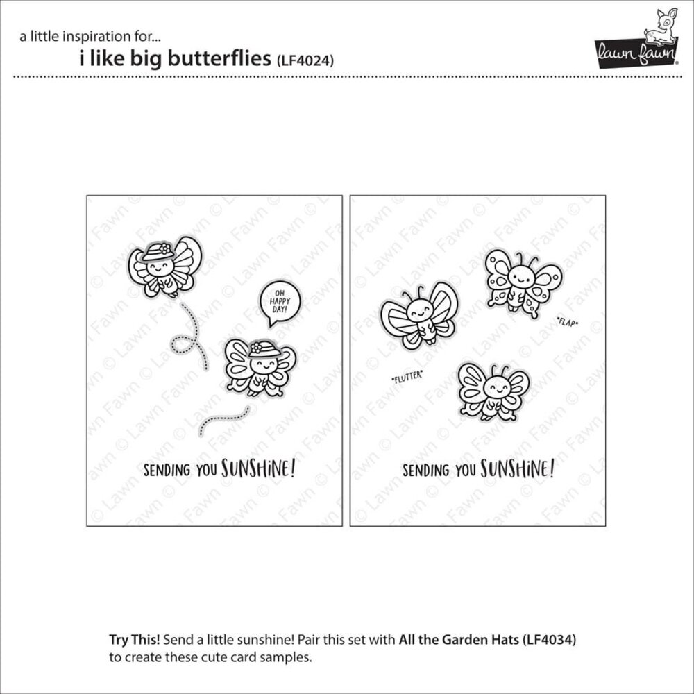 Lawn Fawn I Like Big Butterflies Clear Stamps (LF4024)