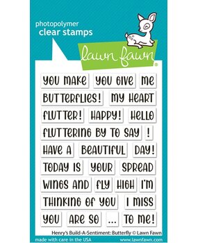 Lawn Fawn Henry's Build-A-Sentiment Butterfly Clear Stamps (LF4027)