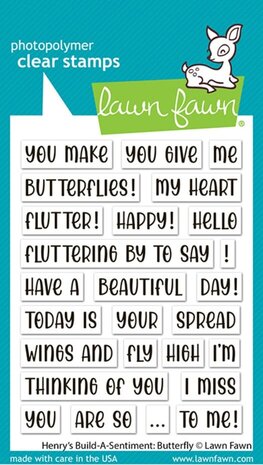 Lawn Fawn Henry's Build-A-Sentiment Butterfly Clear Stamps (LF4027)