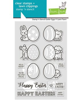 Lawn Fawn Easter Eggs Stamp 'N Stencil (LF4028)