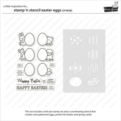 Lawn Fawn Easter Eggs Stamp 'N Stencil (LF4028)