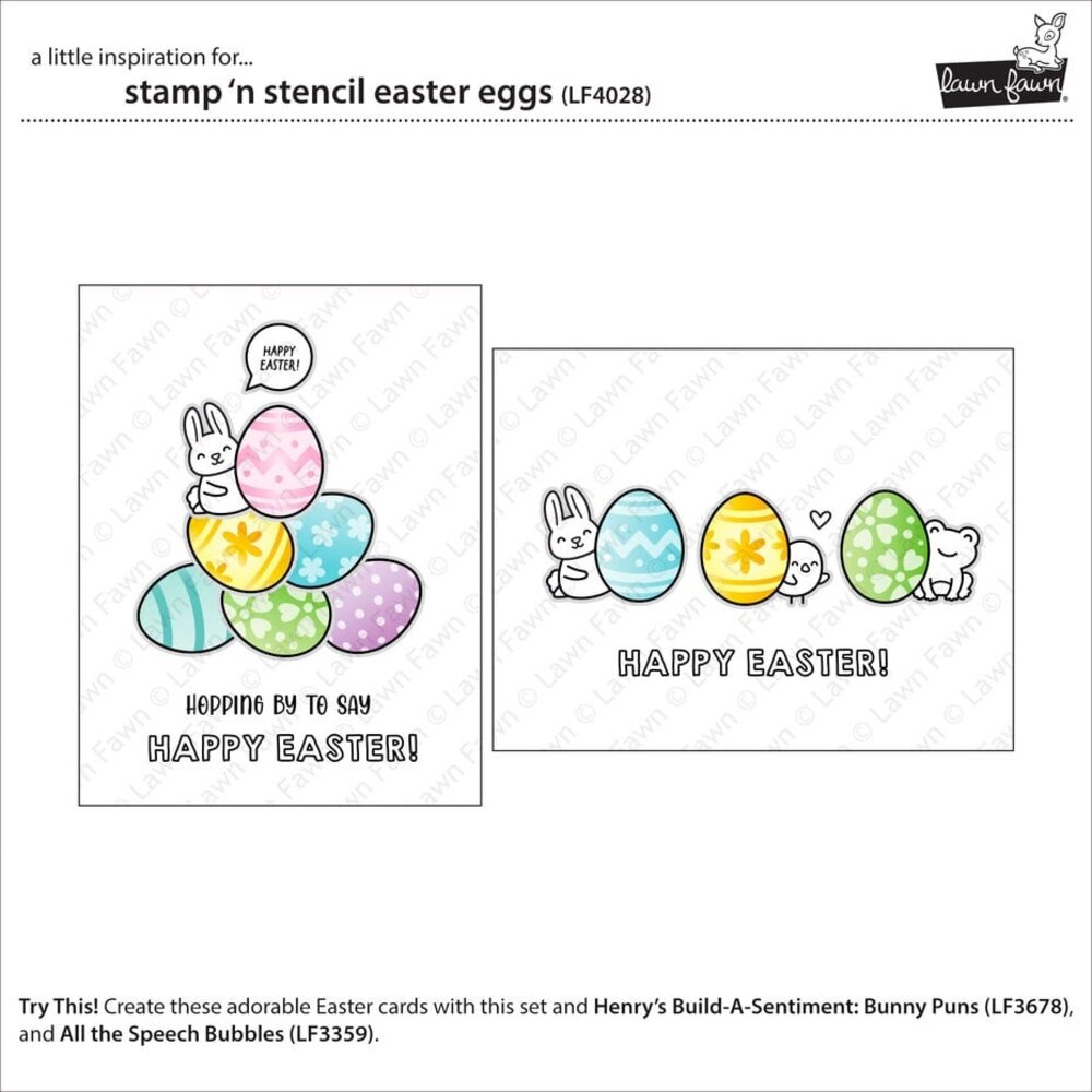 Lawn Fawn Easter Eggs Stamp 'N Stencil (LF4028)