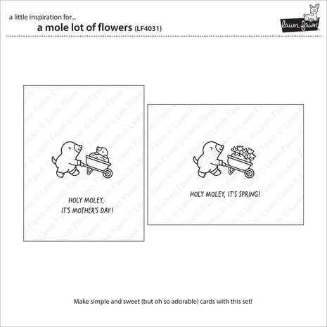 Lawn Fawn A Mole Lot Of Flowers Clear Stamps (LF4031)