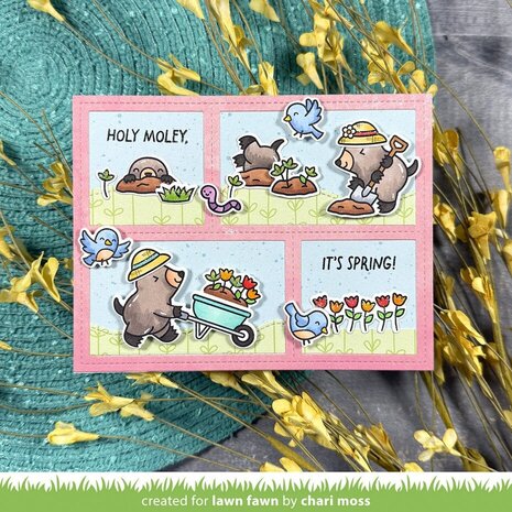 Lawn Fawn A Mole Lot Of Flowers Clear Stamps (LF4031)