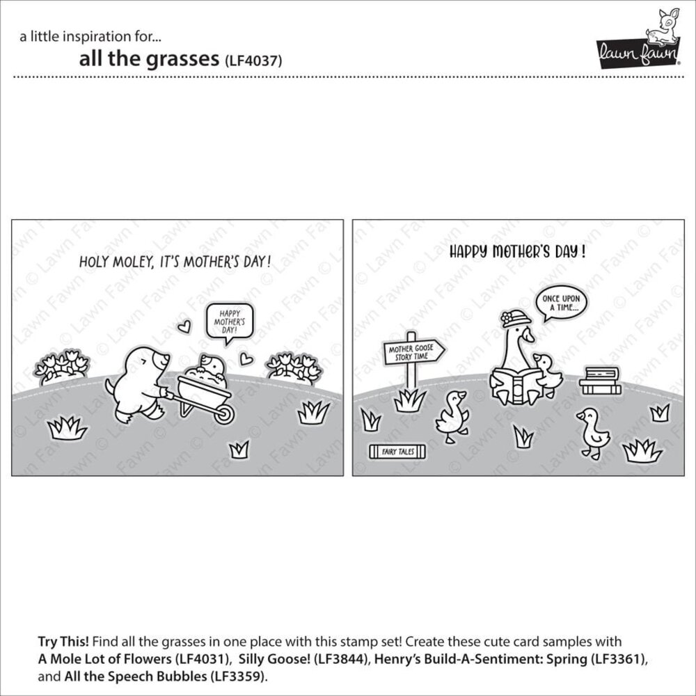 Lawn Fawn All The Grasses Clear Stamps (LF4037)