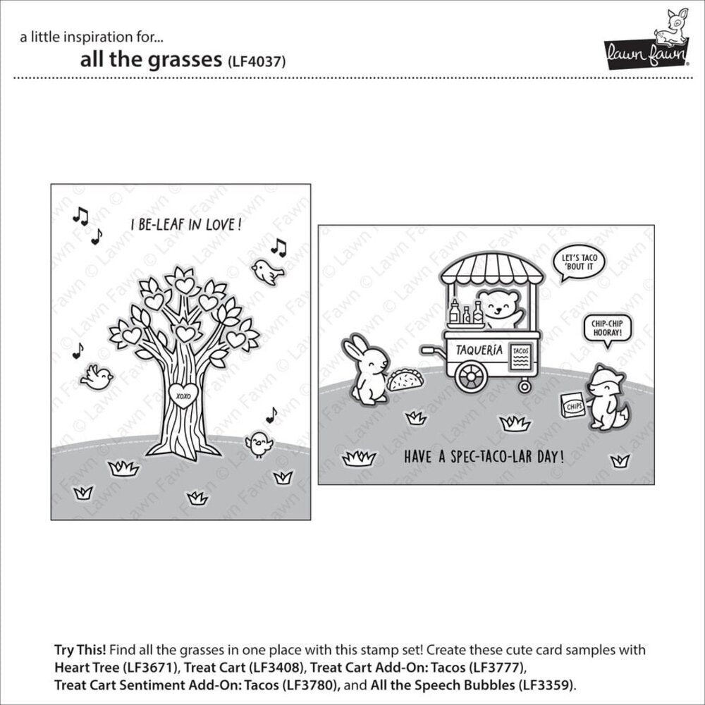 Lawn Fawn All The Grasses Clear Stamps (LF4037)