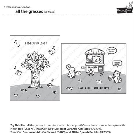 Lawn Fawn All The Grasses Clear Stamps (LF4037)