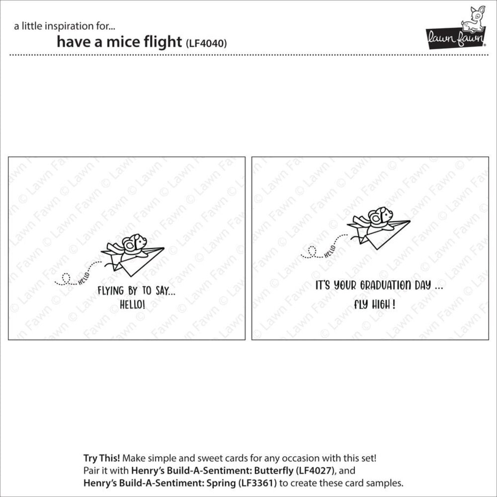 Lawn Fawn Have A Mice Flight Clear Stamps (LF4040)