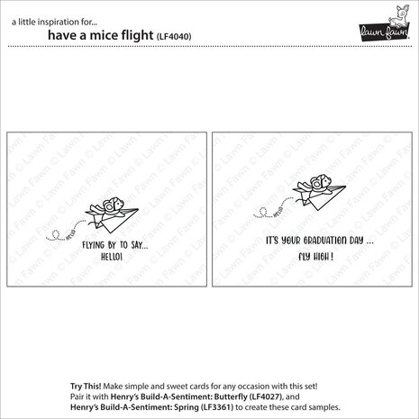 Lawn Fawn Have A Mice Flight Clear Stamps (LF4040)