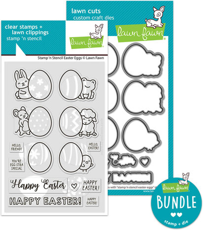 Lawn Fawn Easter Eggs Stamp & Die DUO (LF4029)