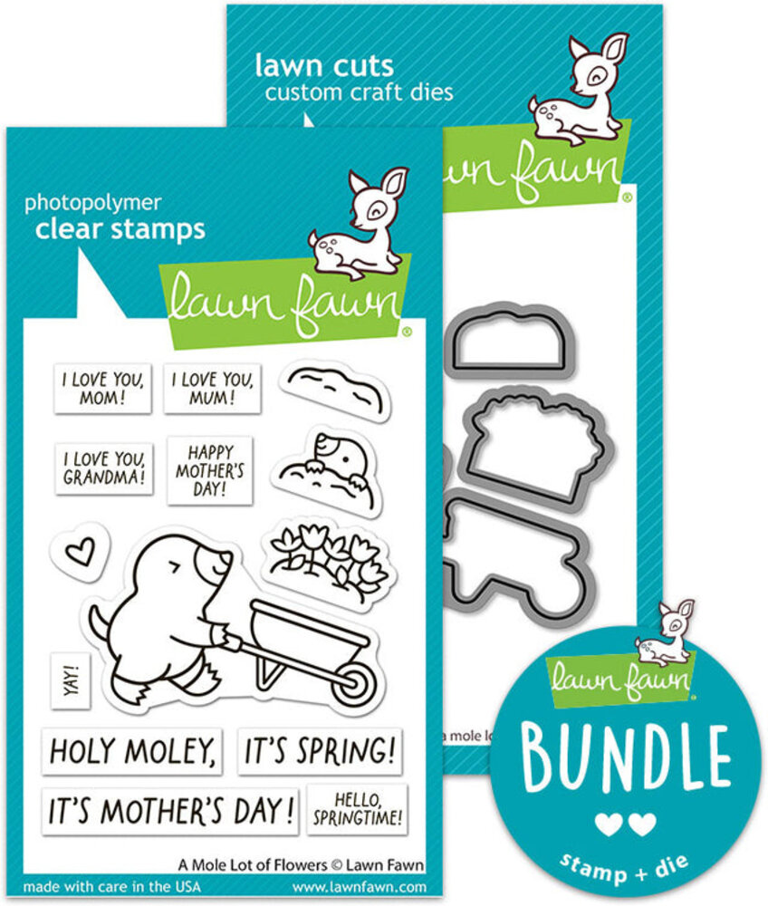 Lawn Fawn A Mole Lot Of Flowers Stamp & Die DUO (LF4032)