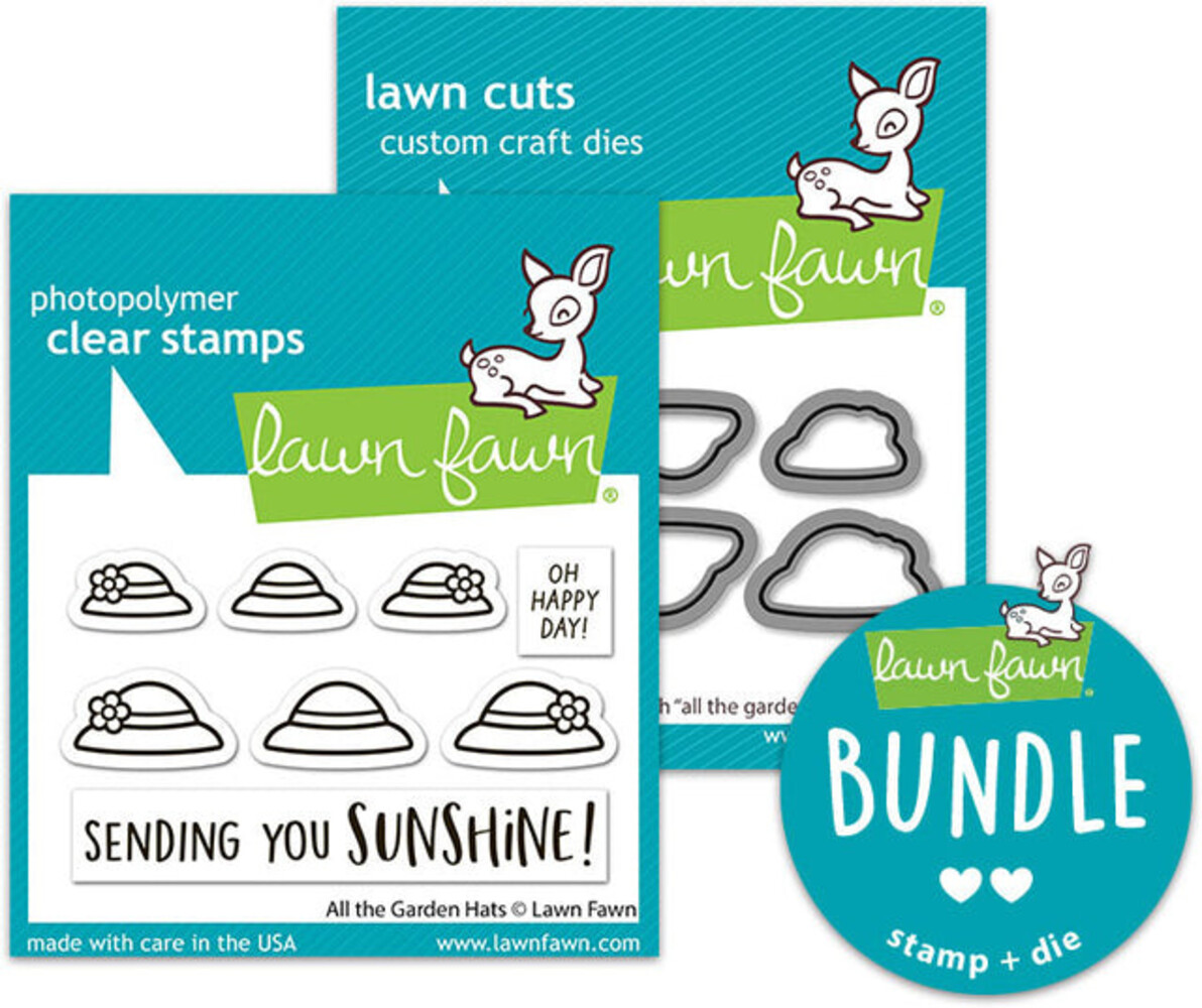 Lawn Fawn All The Garden Hats Stamp & Die DUO (LF4035)