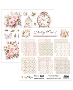 ScrapBoys Shabby Pack 2 8x8 Inch Paper Pad (SB-SHPA2-10)