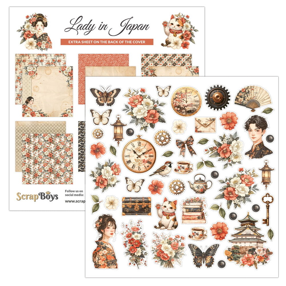 ScrapBoys PRE-ORDER Lady in Japan 12x12 Inch Paper Pad (SB-LAJA-08)