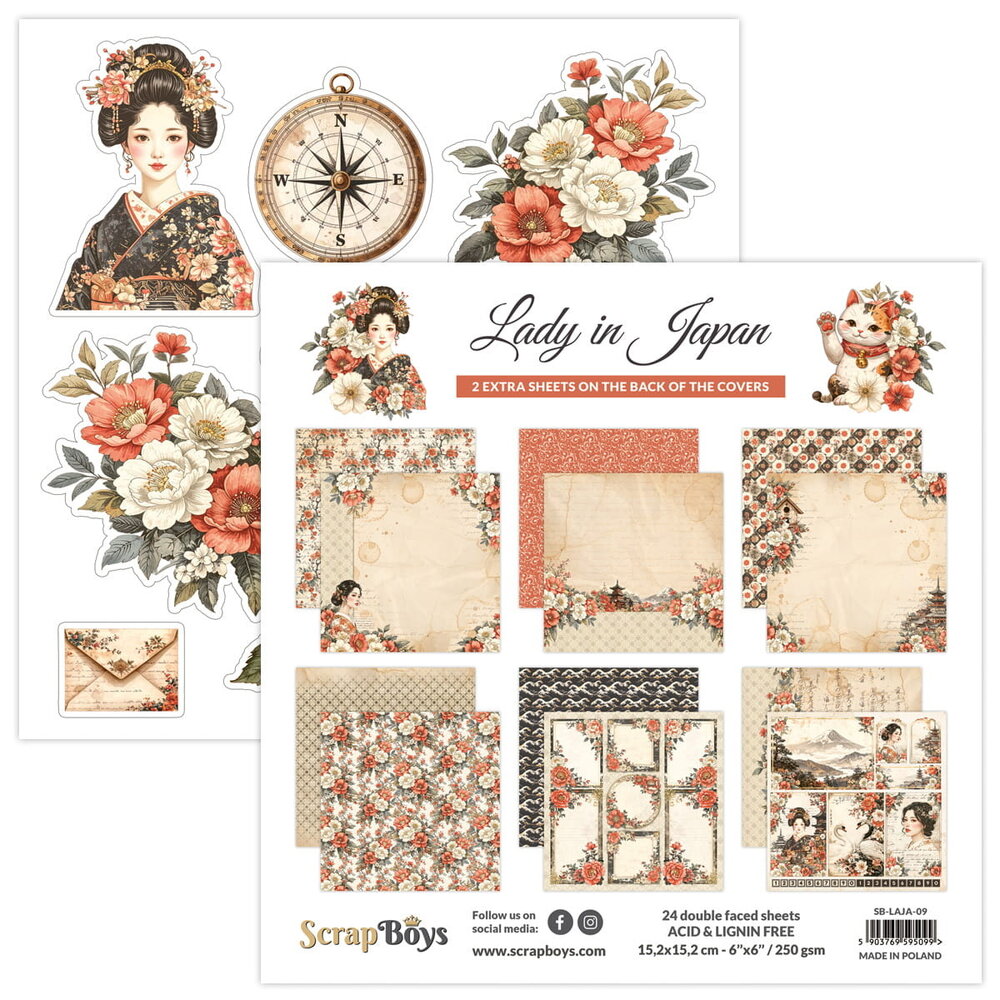 ScrapBoys PRE-ORDER Lady in Japan 6x6 Inch Paper Pad (SB-LAJA-09)
