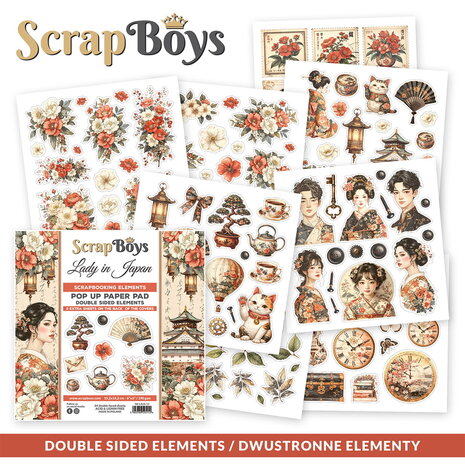 ScrapBoys Lady in Japan 6x6 Inch Pop Up Paper Pad (SB-LAJA-11)