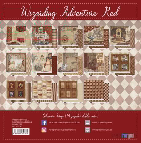 Papers For You PRE-ORDER Wizarding Adventure Red 12x12 Inch Paper Pack (PFY-15787)