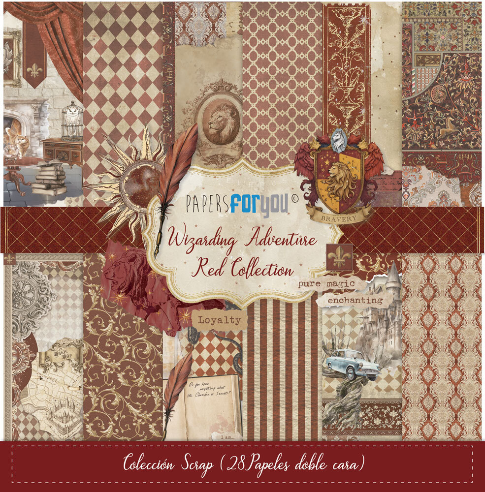 Papers For You PRE-ORDER Wizarding Adventure Red 8x8 Inch Paper Pack (PFY-15854)