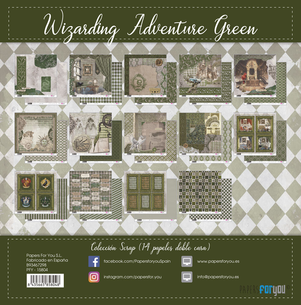 Papers For You Wizarding Adventure Green 8x8 Inch Paper Pack (PFY-15855)