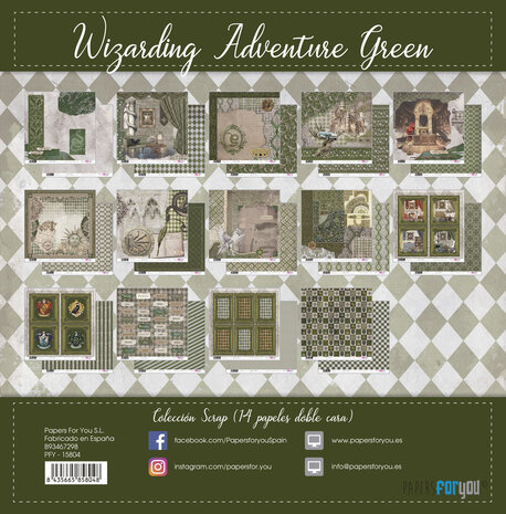 Papers For You Wizarding Adventure Green 8x8 Inch Paper Pack (PFY-15855)
