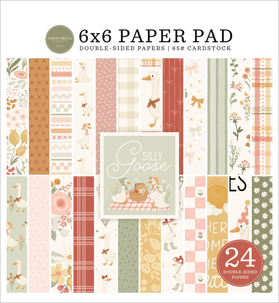 Carta Bella Silly Goose 6x6 Inch Paper Pad (CBGOO488023) Carta Bella Silly Goose 6x6 Inch Paper Pad (CBGOO488023)