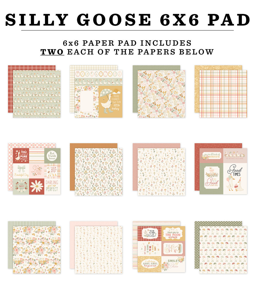 Carta Bella Silly Goose 6x6 Inch Paper Pad (CBGOO488023) Carta Bella Silly Goose 6x6 Inch Paper Pad (CBGOO488023)