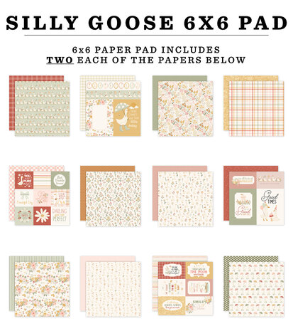 Carta Bella Silly Goose 6x6 Inch Paper Pad (CBGOO488023) Carta Bella Silly Goose 6x6 Inch Paper Pad (CBGOO488023)