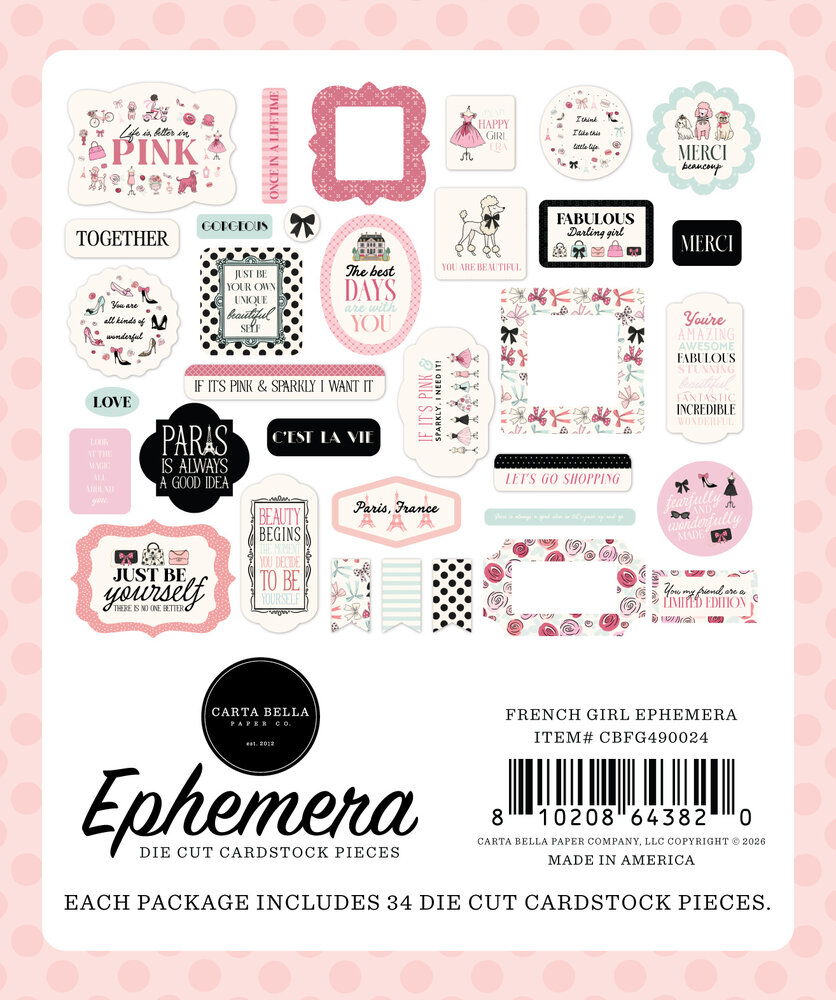 Carta Bella French Girl Ephemera (CBFG490024)