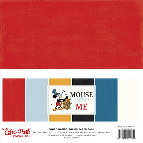Echo Park Mouse And Me 12x12 Inch Coordination Solids Kit (MAM487015)