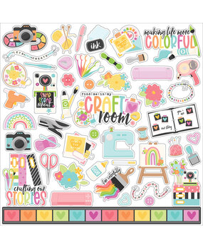 Echo Park Craft Room 12x12 Inch Element Sticker (CRM492014) Echo Park Craft Room 12x12 Inch Element Sticker (CRM492014)