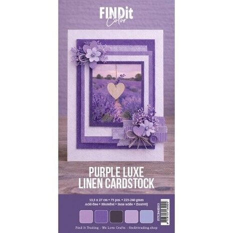 Find It Trading Linen Cardstock Pack 4K Purple (FITCB4K003)