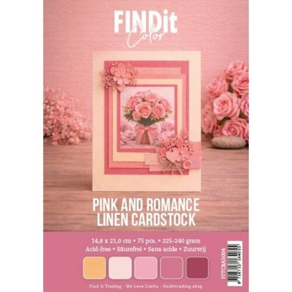 Find It Trading Linen Cardstock Pack A5 Pink and Romance (FITCBA5004)