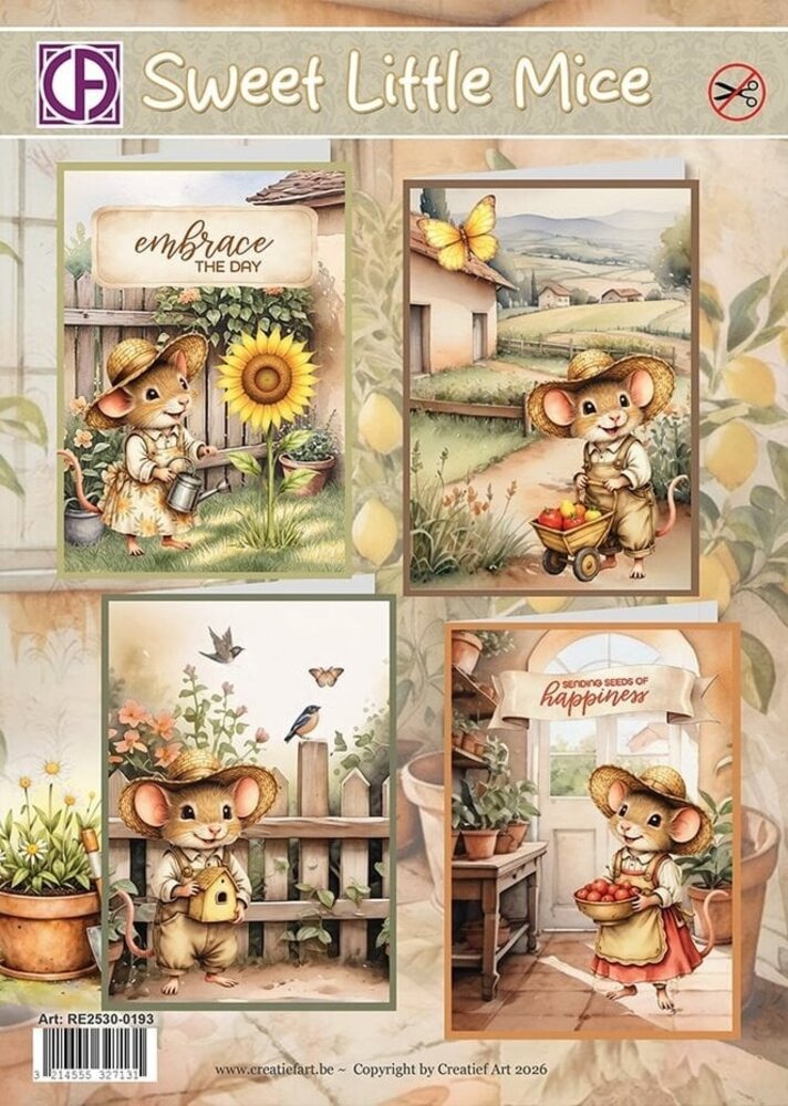 Creatief Art Card Kit Sweet Little Mice (RE2530-0193)