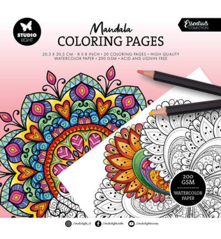 Studio Light PRE-ORDER Coloring Pages 8x8 Inch Mandala (SL-ES-CP459) Studio Light PRE-ORDER Coloring Pages 8x8 Inch Mandala (SL-ES-CP459)