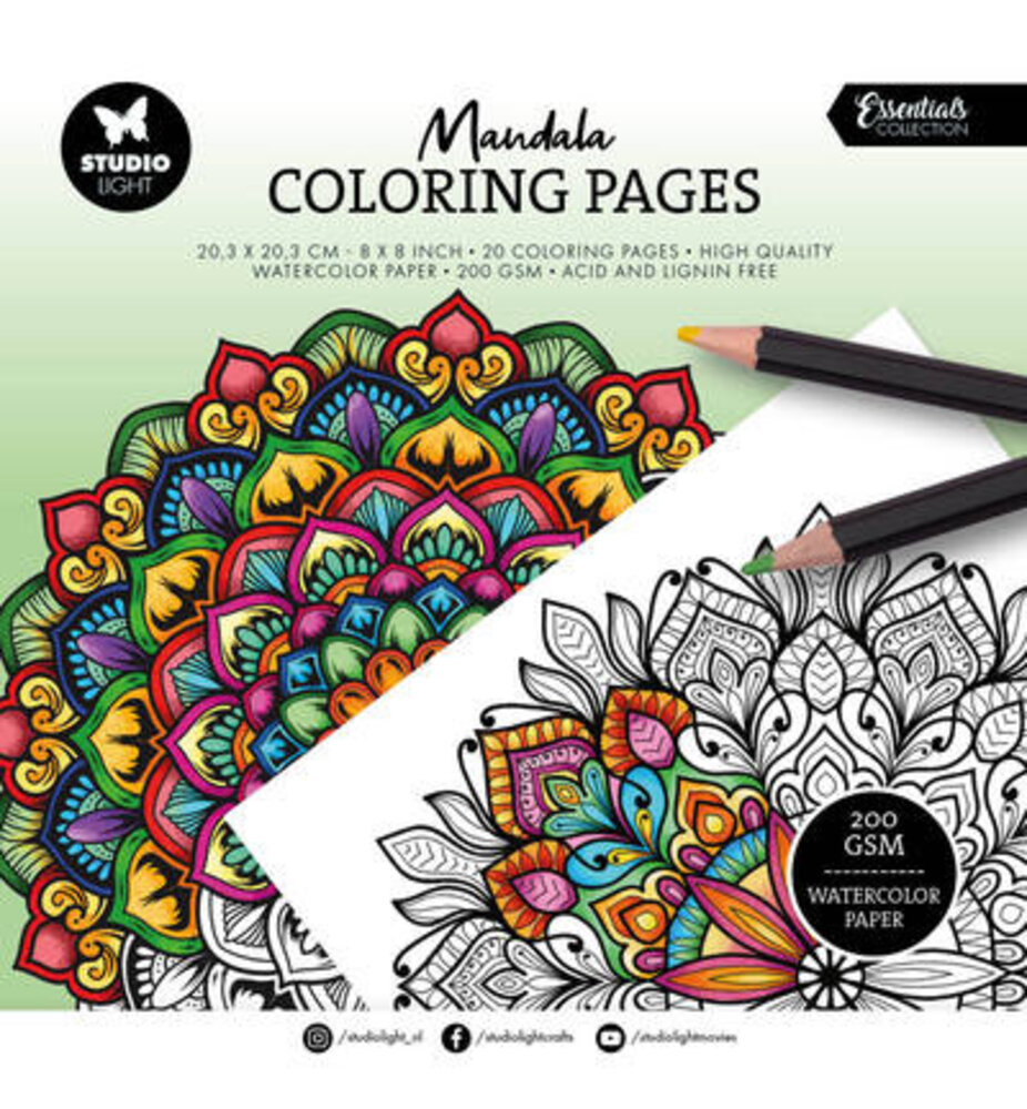 Studio Light PRE-ORDER Coloring Pages 8x8 Inch Mandala (SL-ES-CP460) Studio Light PRE-ORDER Coloring Pages 8x8 Inch Mandala (SL-ES-CP460)