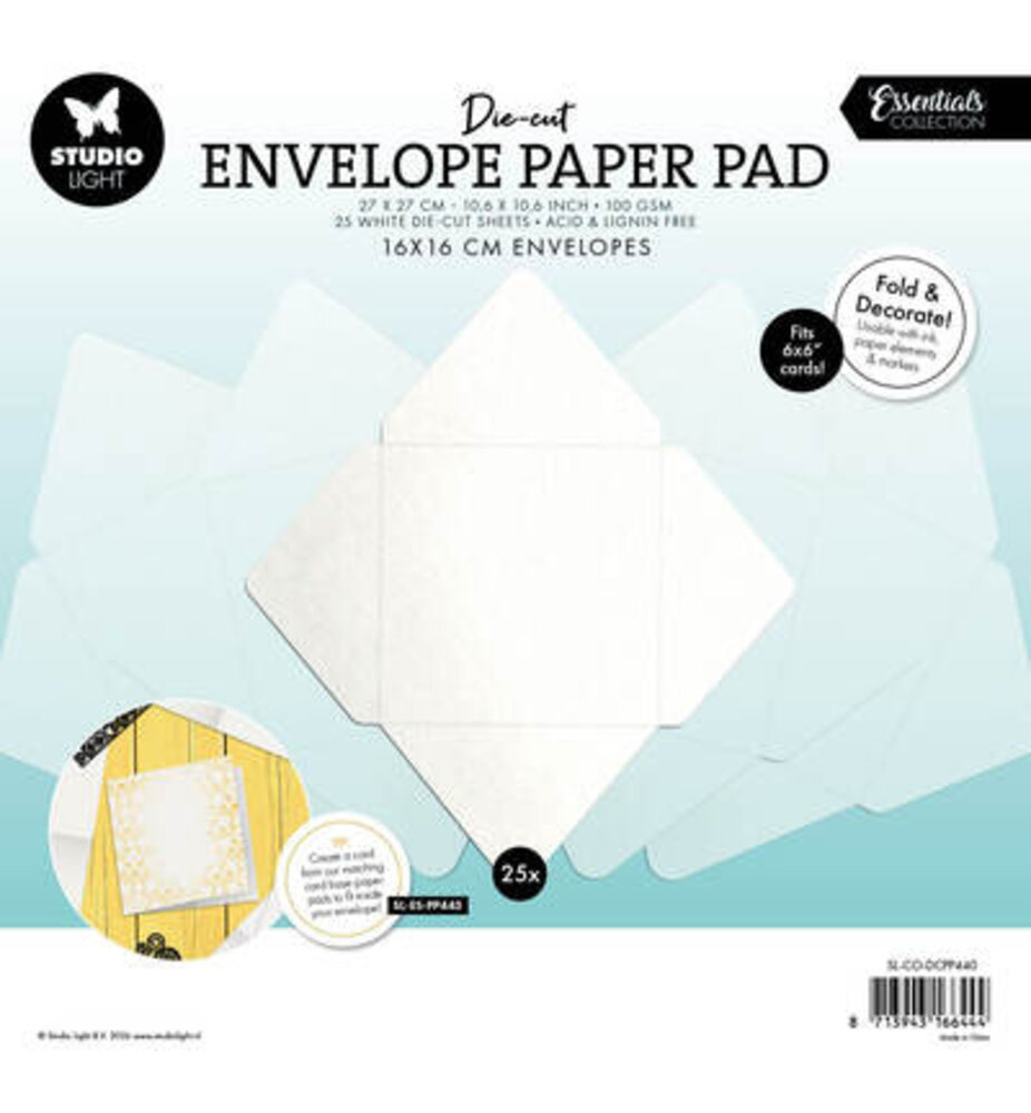 Studio Light Essentials 6x6 Inch Cards Envelope Paper Pad (SL-ES-DCPP440)