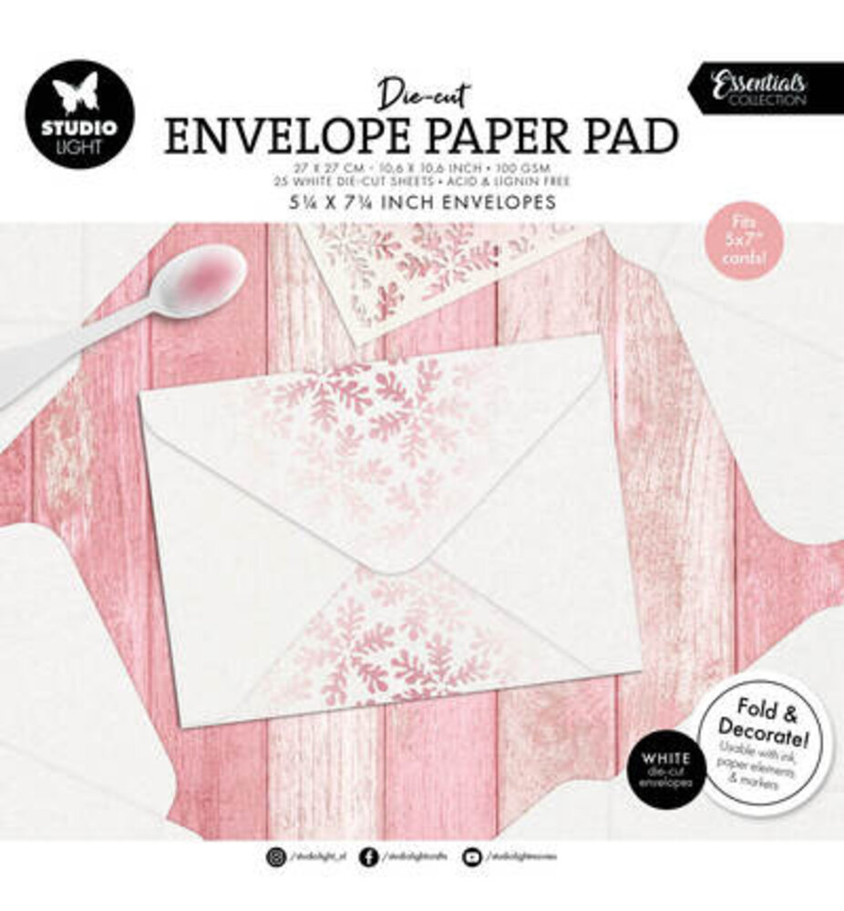 Studio Light PRE-ORDER Essentials 5x7 Inch Cards Envelope Paper Pad (SL-ES-DCPP442)