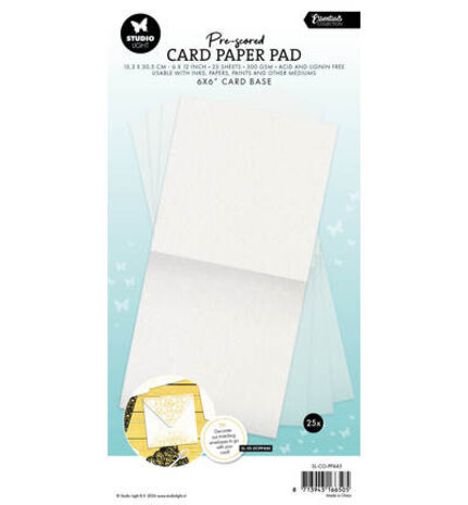 Studio Light PRE-ORDER Essentials Pre-scored 6x6 Inch Card Base Paper Pad (SL-ES-PP445)