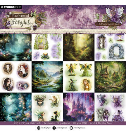 Studio Light Enchanted Fairytale 8x8 Inch Collage Paper Pad (SL-EF-CPP468)