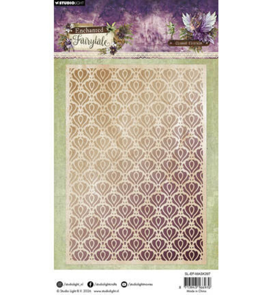 Studio Light Enchanted Fairytale Masking Stencil Closed Florals (SL-EF-MASK397)