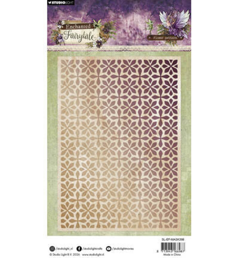 Studio Light PRE-ORDER Enchanted Fairytale Masking Stencil Floral Pattern (SL-EF-MASK398)