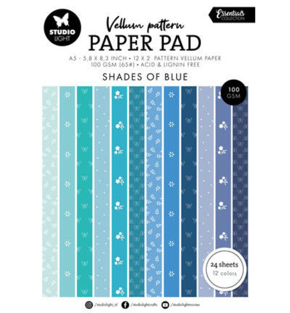 Studio Light Essentials Spring Blue Print A5 Vellum Paper Pad (SL-ES-VPPP450)
